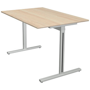 Image Kerkmann Form 1 Schreibtisch ahorn rechteckig T-Fuß-Gestell silber 120,0 x 80,0 cm