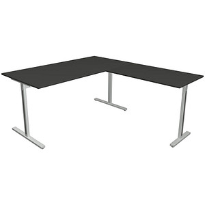 Image Kerkmann Form 1 Schreibtisch anthrazit rechteckig T-Fuß-Gestell silber 160,0 x 80,0 cm