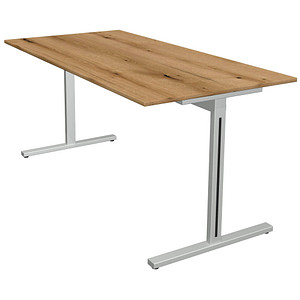 Image Kerkmann Form 1 Schreibtisch eiche rechteckig T-Fuß-Gestell silber 160,0 x 80,0 cm