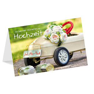 Image LUMA Glückwunschkarte Auto mit Dosen DIN B6