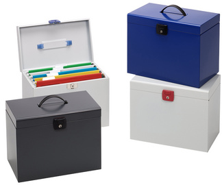 Image LEITZ Esselte Hängemappenbox Metal, farbig sortiert aus Metal, mit Tragegriff, 