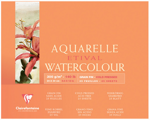 Image Clairefontaine Künstlerblock Aquarelle ETIVAL, 240 x 300 mm