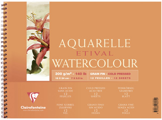 Image Clairefontaine Künstlerblock Aquarelle ETIVAL, 180 x 240 mm