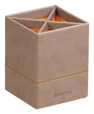 Image RHODIA Stifteköcher, aus Kunstleder, taupe