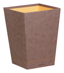 Image RHODIA Papierkorb, aus Kunstleder, schokolade