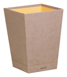 Image RHODIA Papierkorb, aus Kunstleder, taupe