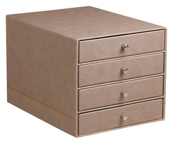 Image RHODIA Schubladenbox, aus Kunstleder, 4 Schübe, taupe