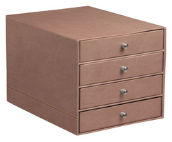 Image RHODIA Schubladenbox, aus Kunstleder, 4 Schübe, rosenholz