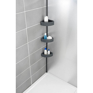Image WENKO Teleskop-Duschregal Villata schwarz 28,0 x 20,5 x 78,0-275,0 cm