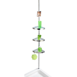 Image WENKO Teleskop-Duschregal Premium silber 27,5 x 20,0 x 70,0-260,0 cm