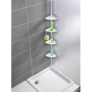Image WENKO Teleskop-Duschregal Compact weiß 26,0 x 19,5 x 78,0-275,0 cm