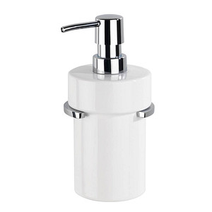 Image WENKO Seifenspender Isera 25032100 silber/weiß Edelstahl/Keramik 200,0 ml