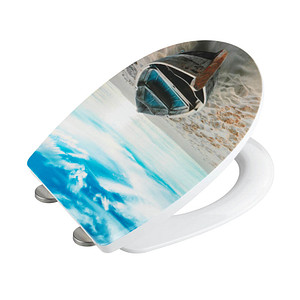 Image WENKO WC-Sitz mit Absenkautomatik Boat High Gloss blau