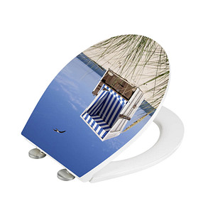 Image WENKO WC-Sitz mit Absenkautomatik Strandkorb blau
