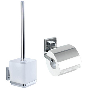 Image WENKO WC-Garnitur Quadro silber Metall