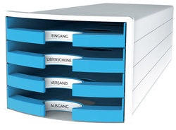 Image HAN Schubladenbox IMPULS 2.0, 4 offene Schübe, weiß/hellblau
