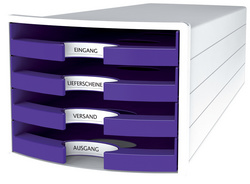 Image HAN Schubladenbox IMPULS 2.0, 4 offene Schübe, weiß/lila