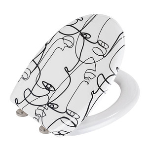 Image WENKO WC-Sitz mit Absenkautomatik Faces weiß, schwarz