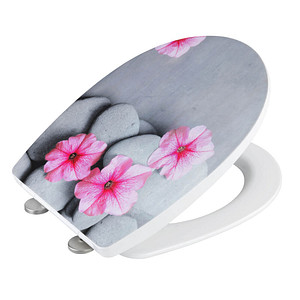 Image WENKO WC-Sitz mit Absenkautomatik Pretty grau, rosa