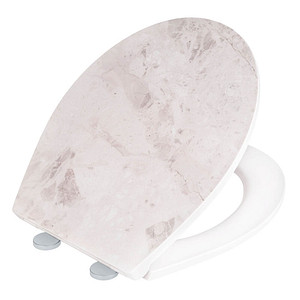 Image WENKO WC-Sitz mit Absenkautomatik White Marble weiß