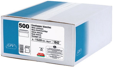 Image GPV Briefumschläge, DL, 110 x 220 mm, weiß, ohne Fenster