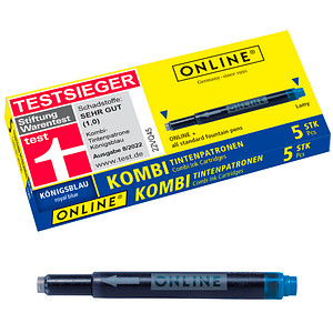 Image ONLINE® 17202 Tintenpatronen für Füller königsblau 5 St.