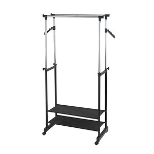 Image WENKO Teleskop-Garderobe All In schwarz Metall 89,5 x 117,0-169,0 cm