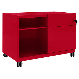Image BISLEY Note™ Caddy Rollcontainer kardinalrot 2 Auszüge 80,0 x 49,0 x 56,3 cm