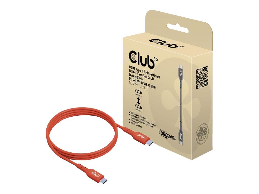 Image CLUB3D Kabel   USB 2   Typ C  PD 240W / 480Mb       1m St/St retail