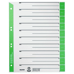 Image LEITZ Trennblätter, A4 Überbreite, Kraftkarton 230g/qm, grün aus grauem Karton 