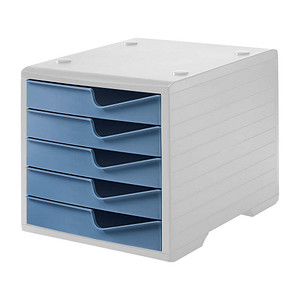 Image styro Schubladenbox styroswingbox  taupenblau DIN C4 mit 5 Schubladen