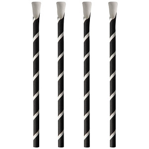 Image PAPSTAR Papier-Trinkhalm mit Löffel "pure", 200 mm, schwarz