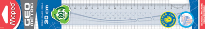 Image Maped Flachlineal Geometric, 300 mm, für Linkshänder
