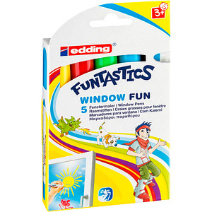 Image 5 edding FUNTASTICS WINDOW FUN Kreidemarker farbsortiert 2,0 - 6,0 mm