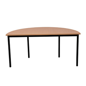 Image Gürkan Mehrzwecktisch buche halbrund, Vierkantrohr schwarz, 120,0 x 60,0 x 75,0 cm