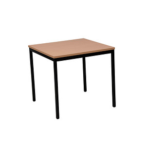 Image Gürkan Mehrzwecktisch buche quadratisch, Vierkantrohr schwarz, 70,0 x 70,0 x 75,0 cm