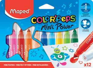 Image Maped Fasermaler COLOR'PEPS Mini Power, 12er Kartonetui