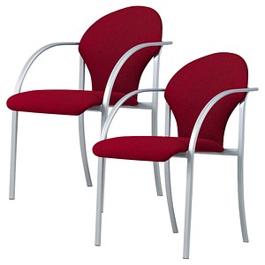 Image 2 Nowy Styl Besucherstühle Visa VISA ALU EF-037 bordeaux Stoff