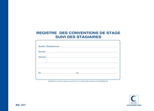 Image ELVE Registre "Conventions de stage", 210 x 297 mm, 48 pages