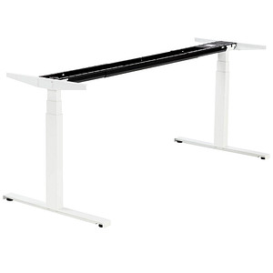 Image ith möbel EasyT höhenverstellbares Schreibtischgestell titanweiß ohne Tischplatte T-Fuß-Gestell weiß 120,0 - 180,0 x 80,0 cm