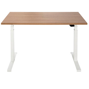 Image ith möbel EasyT höhenverstellbarer Schreibtisch kirschbaum rechteckig T-Fuß-Gestell weiß 120,0 x 80,0 cm