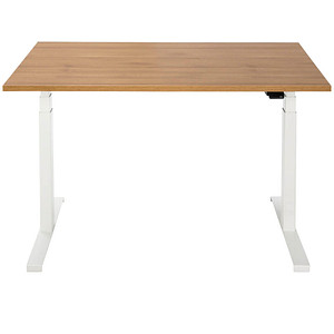 Image ith möbel EasyT höhenverstellbarer Schreibtisch eiche rechteckig T-Fuß-Gestell weiß 120,0 x 80,0 cm