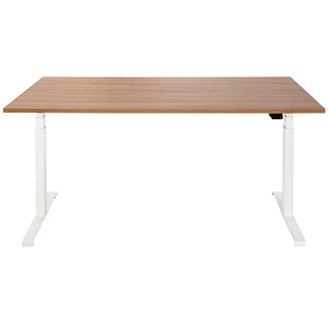 Image ith möbel EasyT höhenverstellbarer Schreibtisch kirschbaum rechteckig T-Fuß-Gestell weiß 160,0 x 80,0 cm