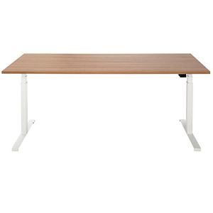 Image ith möbel EasyT höhenverstellbarer Schreibtisch kirschbaum rechteckig T-Fuß-Gestell weiß 180,0 x 80,0 cm