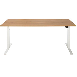 Image ith möbel EasyT höhenverstellbarer Schreibtisch eiche rechteckig T-Fuß-Gestell weiß 180,0 x 80,0 cm