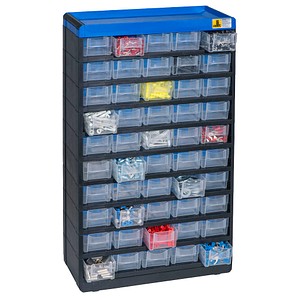 Image Allit VarioPlus Kleinteilemagazin schwarz, blau 30,0 x 13,5 x 52,5 cm