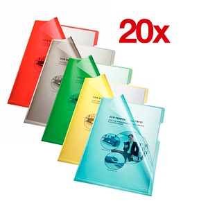 Image 100 bene Sichthüllen DIN A4 farbsortiert glatt 0,15 mm