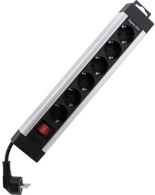Image REV RITTER 0014612713 Steckdosenleiste mit Schalter 6fach Silber, Schwarz Schut