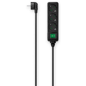 Image hama 3-fach Steckdosenleiste mit Schalter 1,4 m schwarz