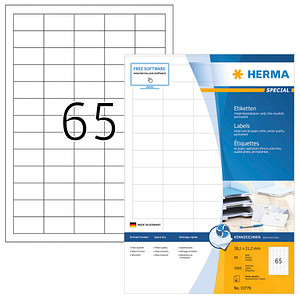 Image HERMA Inkjet-Etiketten, 38,1 x 21,2 mm, weiß